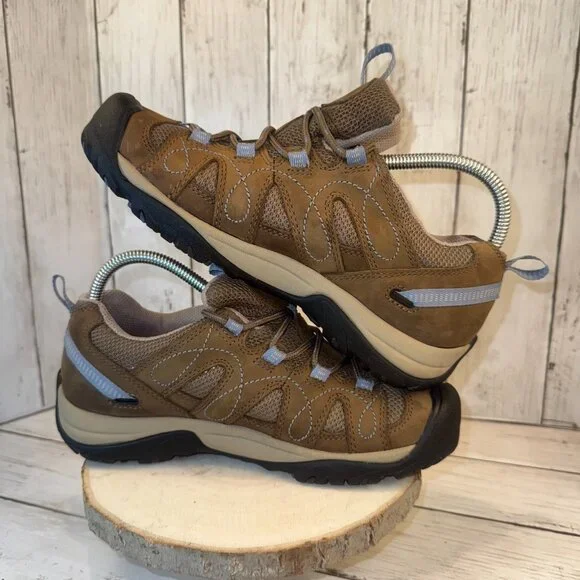 Keen Womens Shasta Hiking Trail Lace Up Shoes Waterproof Brown Blue Size 7.5 - Picture 7 of 10